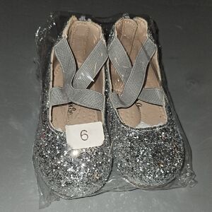 Sparkling Silver Kids Dress Shoes